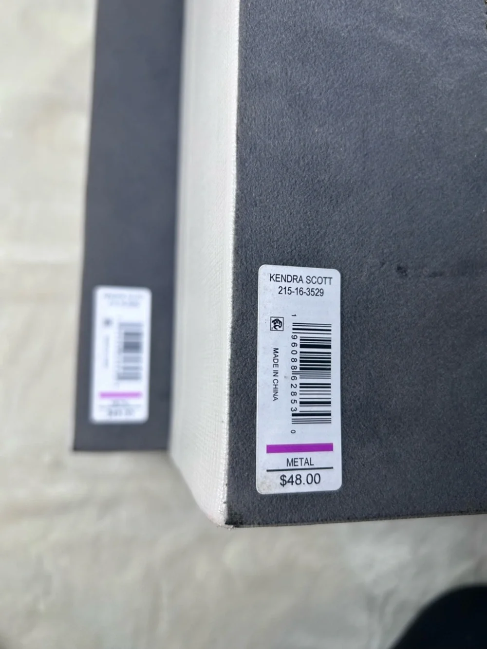 2 NEW Kendra Scott Gray Faux Leather Jewelry Boxes *with Defects*
